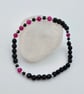 Genuine Ruby, Spinel & Onyx Bracelet, 40th Wedding Anniversary, July Birthstone - Image 4