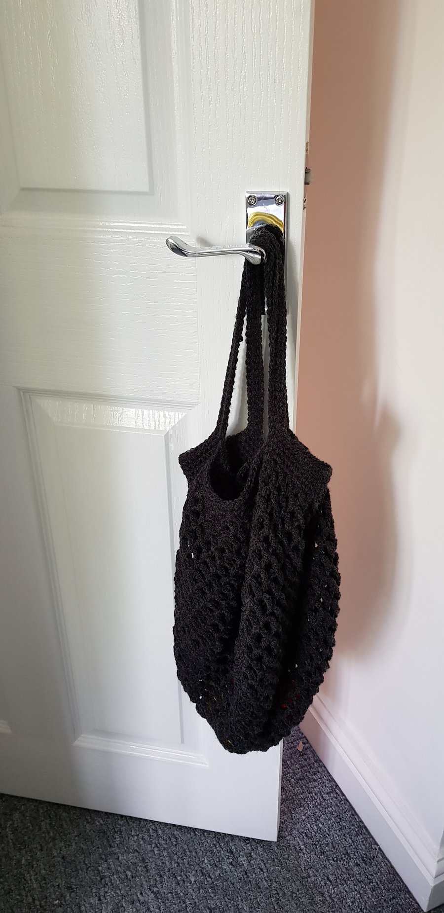 Crochet Mesh Market Bag - Dark Grey