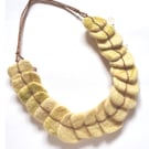 Lemon yellow felt 'slate' necklace