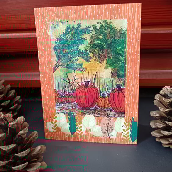A6 Art print blank greetings card: Autumn Offerings