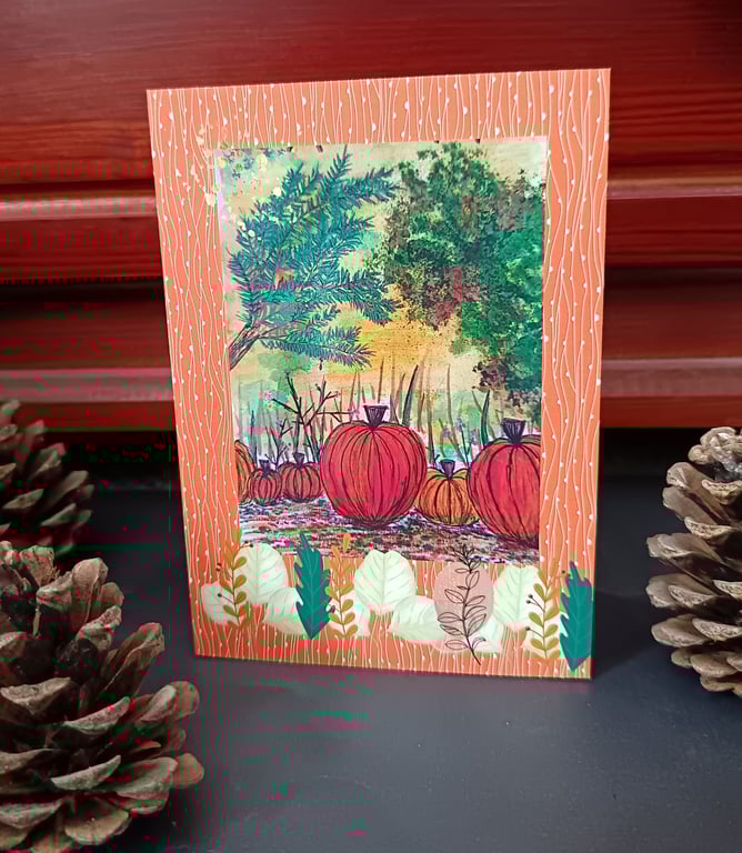 A6 Art print blank greetings card: Autumn Offerings