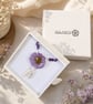 Azure Fairy Bloom Necklace – Real Erigeron Flower, Amethyst & Biwa Pearls - Image 5