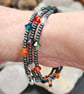 Haematite and crystal memory wire bangle - Image 6