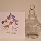 Flower floral card blank for any occasion colourful watercolour 
