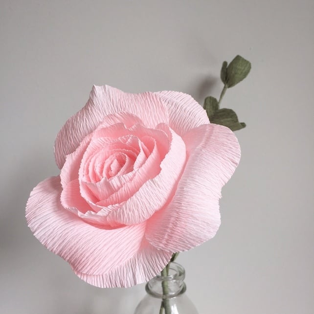 A Pink Paper Rose - Folksy