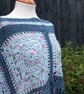 Petrol and Blue Mix Crochet Poncho - Design A542 - Image 4