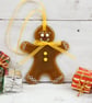 Fused Glass Gingerbread Person with a ZigZag Cuff  & Mustard Embellishments - Image 3