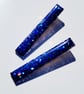 Navy Blue Sparkle Glitter Hair Clips