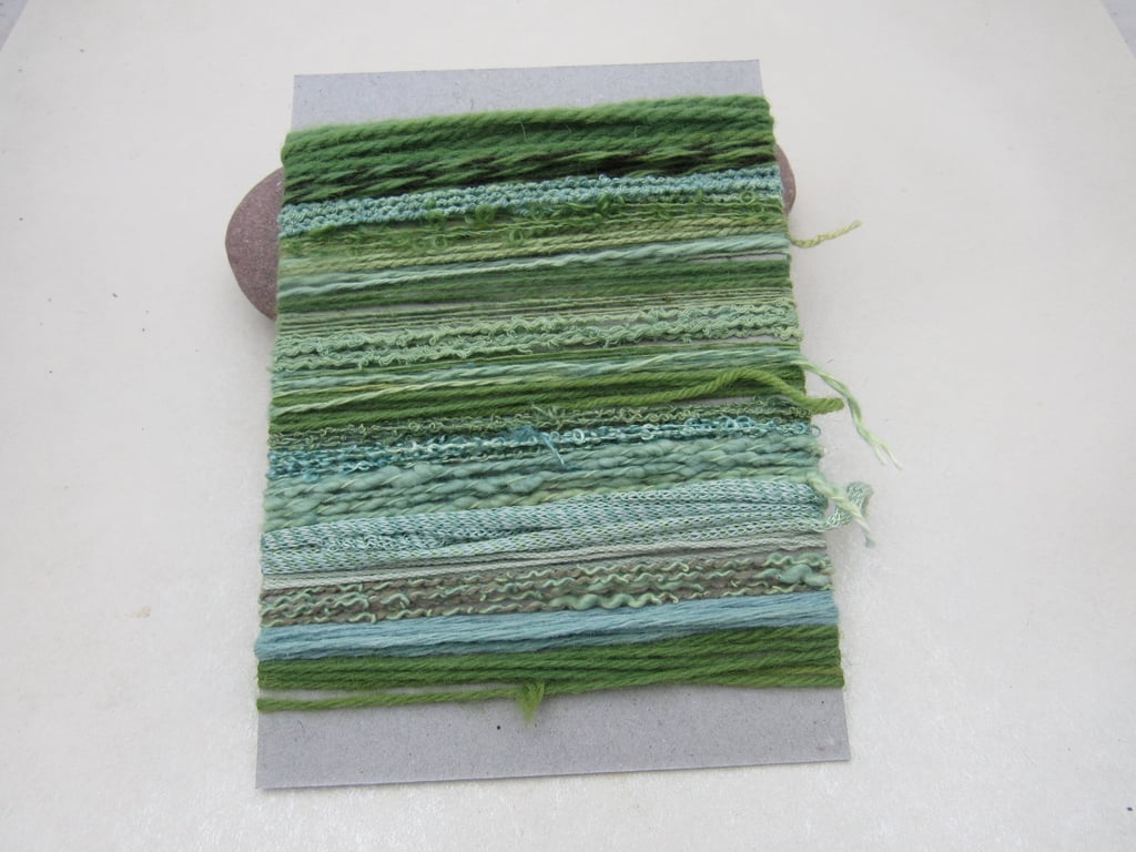 Large Green Natural Dye Textured Thread Pack