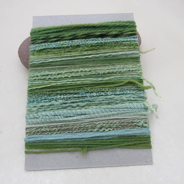 Large Green Natural Dye Textured Thread Pack