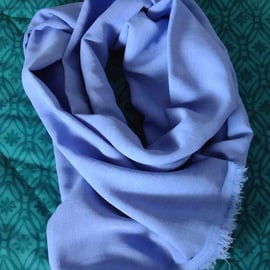 Blue Textured Crepe Infinity Scarf