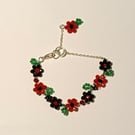 Black & Red Rose Bracelet 