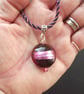 Handmade Necklace, Kumihimo Braid and Pink & Black Murano Glass Bead - Image 9
