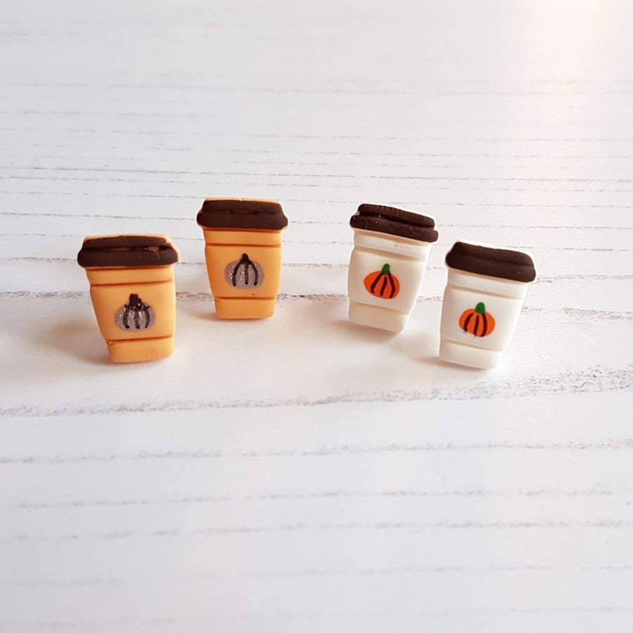 NEW Mini pumpkin latte earrings - choose your style