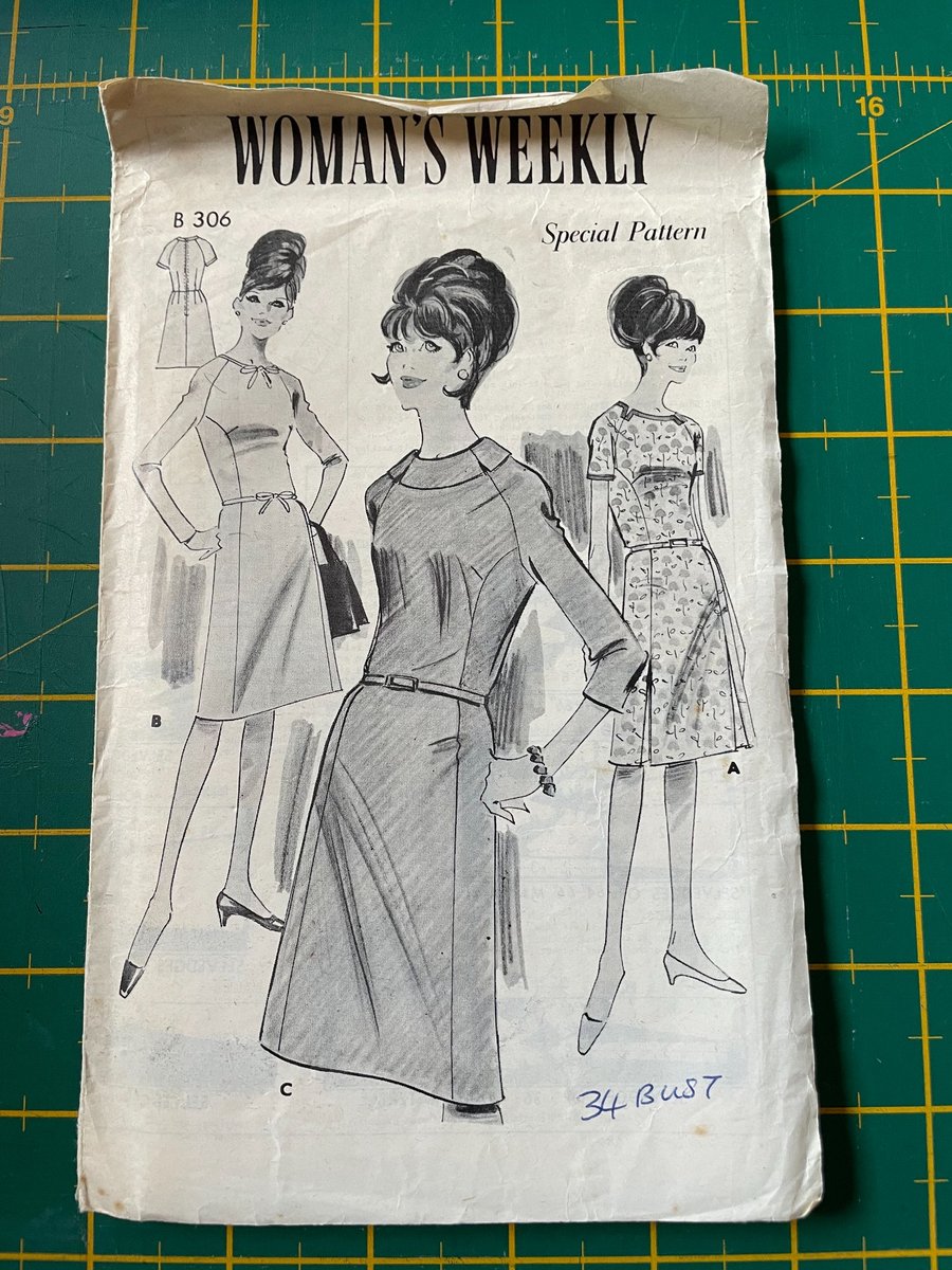 60s Raglan Sleeve Princess Seam Dress Womans Weekly B306 Sewing Pattern 34" Bust