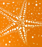 Starfish Lino Print in Orange