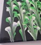 (7) Abstract Acrylic Art, White and Green Blooms on Canvas - Image 2