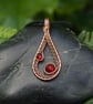 Simple Wire Wrapped Copper Teardrop Pendant - Choice of Colours - Image 4