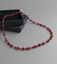 Burgundy Pearl Beaded Necklace - Dark Red Single Strand Necklaces - Jewellery - Image 1