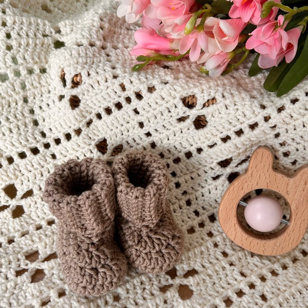 3-6 months Baby Rib Cuff Booties