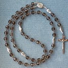 Catholic Five Decade Rosary with Smokey Quartz and Sterling Silver