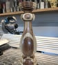 Handcrafted Turned Mixed Solid Wood 30cm high candle holder