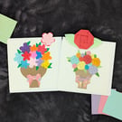 Free shipping -3D Origami Bouquet Card 