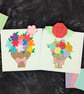 Free shipping -3D Origami Bouquet Card 