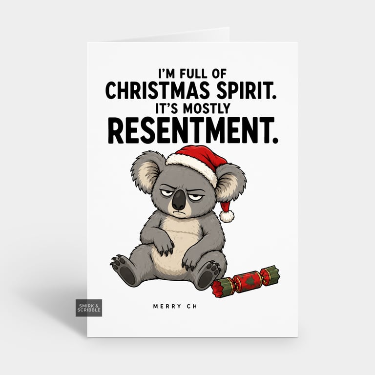 Funny Christmas Card - Koala Resentment