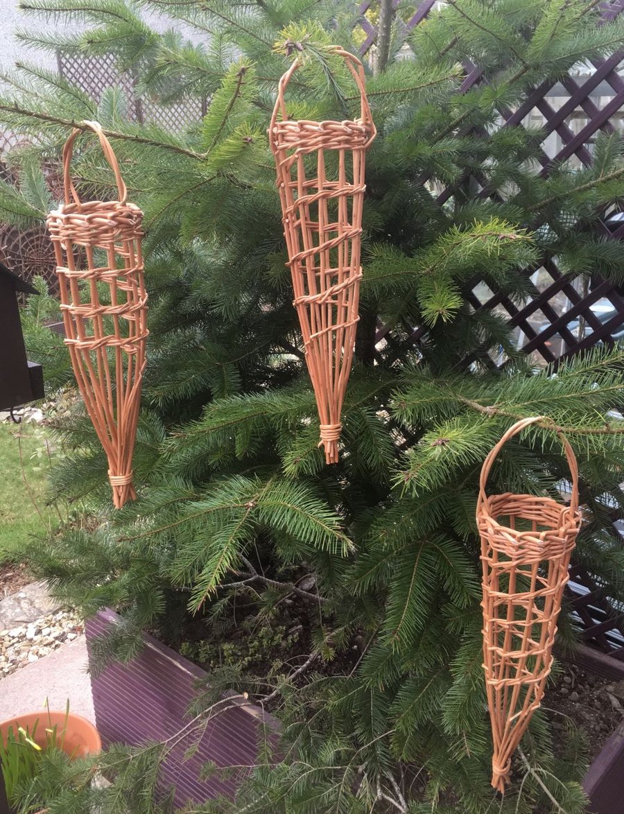 Handmade Willow Hanging Solar Lantern - Made In Cornwall - 648