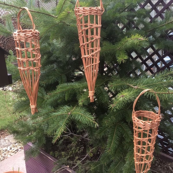 Handmade Willow Hanging Solar Lantern - Made In Cornwall - 648