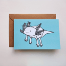 Cute Floaty Axolotl - Birthday Greeting Card - Eco-friendly 