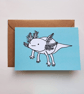 Cute Floaty Axolotl - Birthday Greeting Card - Eco-friendly 