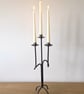 Three Prong Metal Candle Holder or Candelabra - Image 2