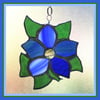 Clematis (Blue) Stained Glass Suncatcher 
