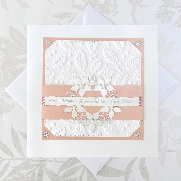 Birthday card - gorgeous handmade winter birthday card