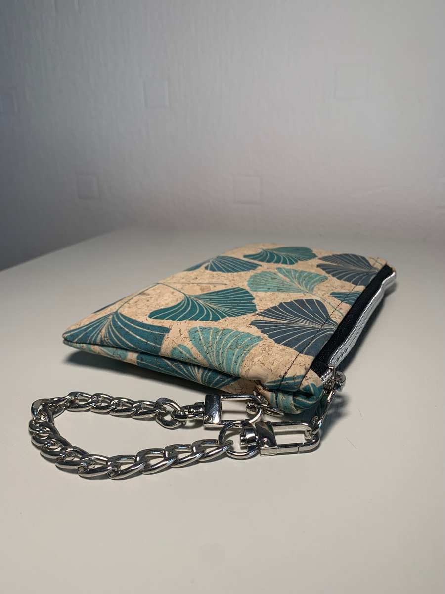 Ginkgo Wristlet - Handcrafted from Natural Cork Fabric