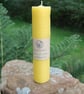 Hand Rolled Yellow Beeswax Pillar Candle 20cm-7.9 inches Natural Beeswax