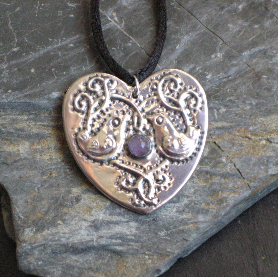 Amethyst Heart Necklace