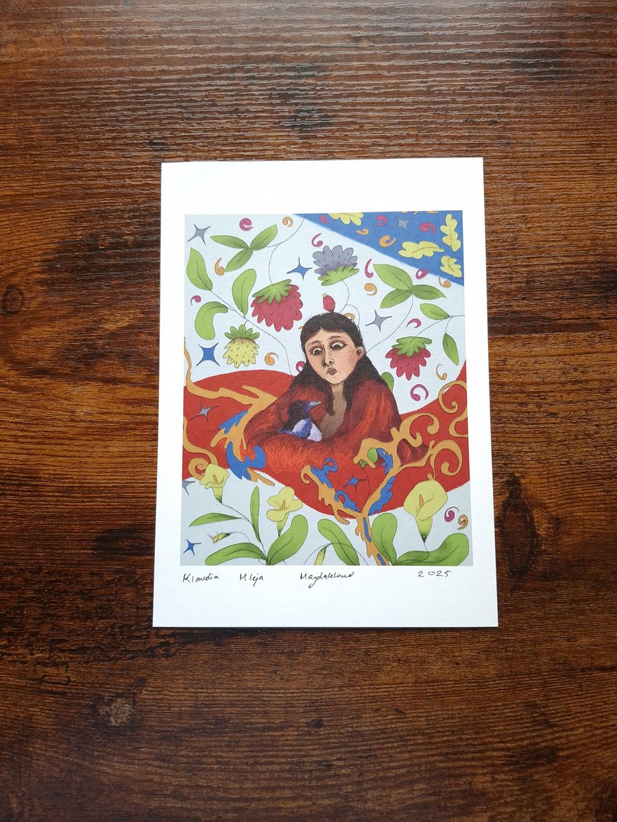 A5 Colourful Art Print Inspired By Book of Hours, Middle Ages, Medieval Art