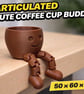 Articulated Cute Coffee Cup Buddy - 50 - 60 - 30mm
