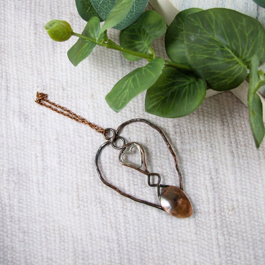 Welsh Love Spoon Copper Hanging Decoration