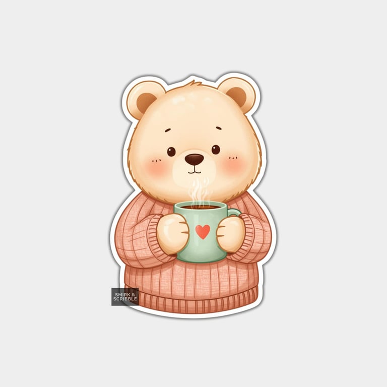 Funny Vinyl Sticker For Adults - Cute Teddy Bear