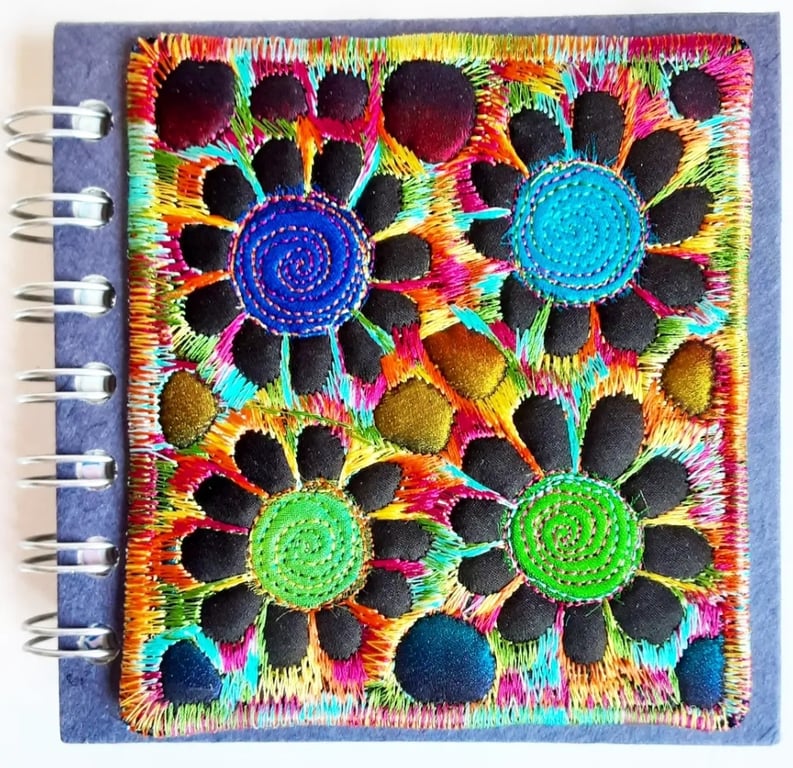 Sketchbook Spiral Bound Square 4 x 4 inches Free Machine Embroidery Cover