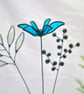 Stained Glass Flower - Handmade 3D Blue Clematis - Image 2