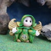 Angelic Flurrier Gnome 'Meryl' with gold wings OOAK Sculpt by Ann Galvin