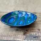 Handmade blue pottery bowl