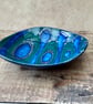Handmade blue pottery bowl