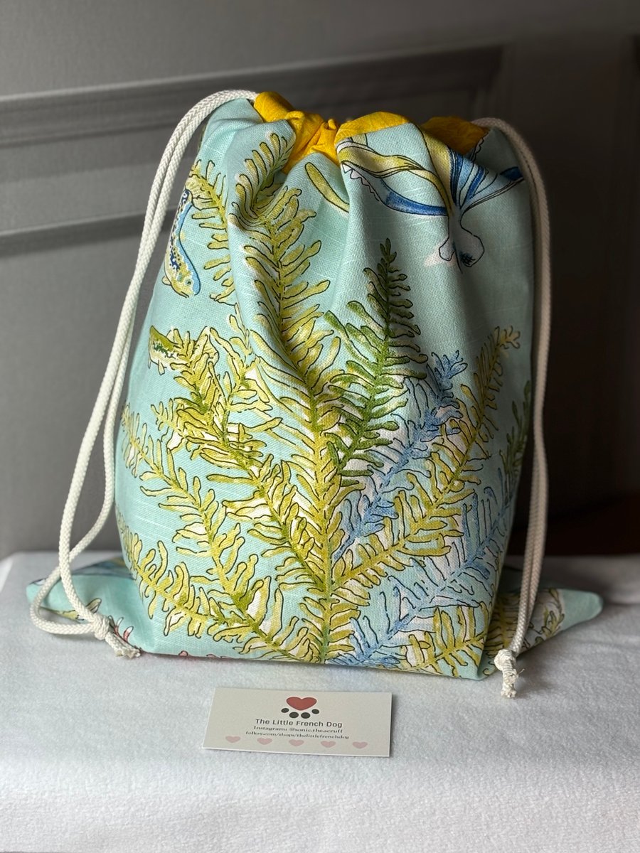 Sea themed drawstring bag 