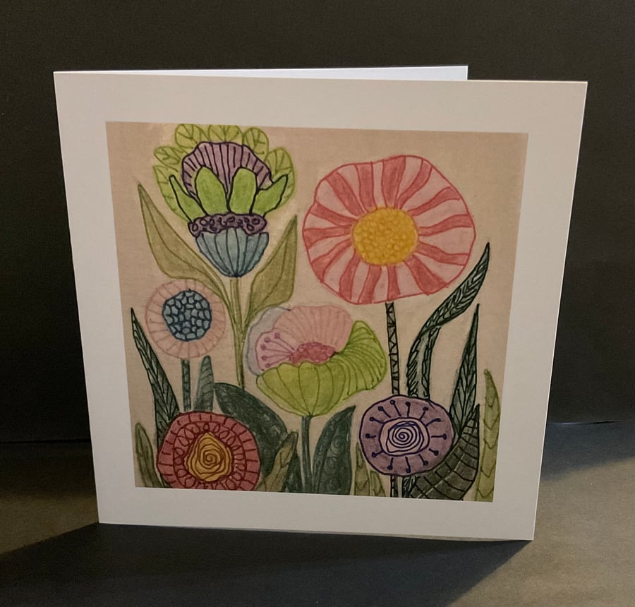 Retro flowers ,a colourful eye catching design